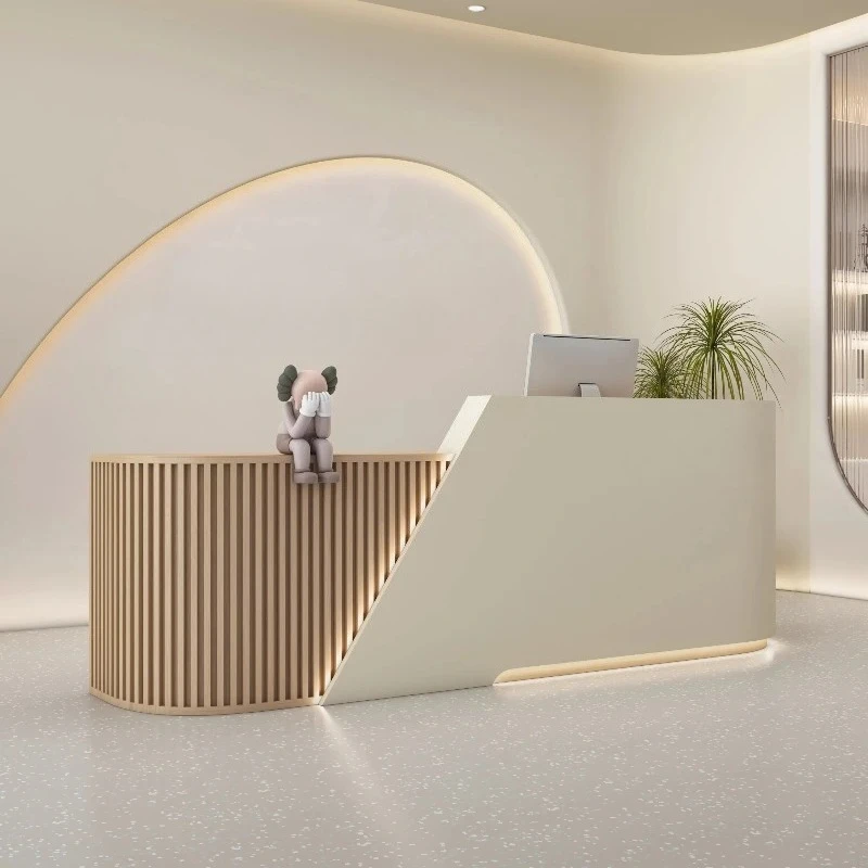 

Modern Luxury Nordic Counter Table Nas Storage Guidance Desk L Shaped Desk Reception Desks Salon Beauty Salon Reception Pulpit