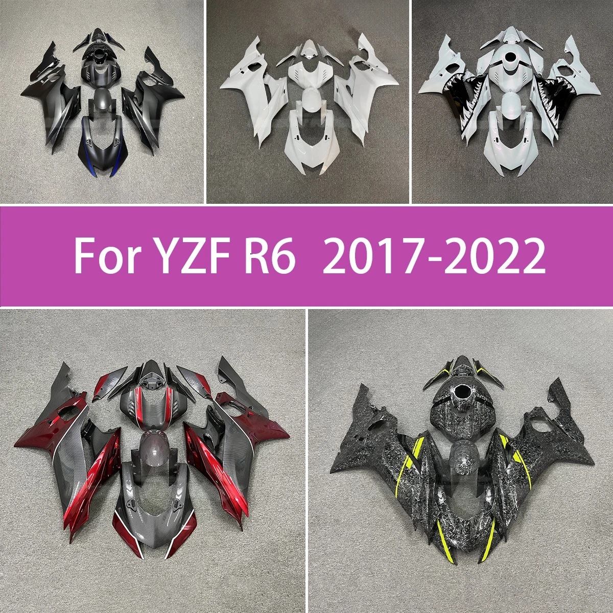 

Fairing Set For 2017-2025 Yamaha YZF-R6 High Quality Carbon Fiber Painted Full ABS Plastic Fairings Kit Suitable 17-22 YZF R6