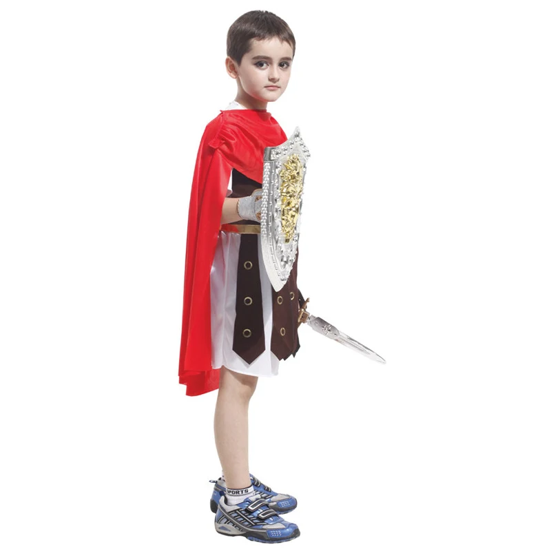 Umorden Halloween Purim Adult Ancient Roman Greek Warrior Gladiator Costume Knight Julius Caesar Costumes for Men Women Kids