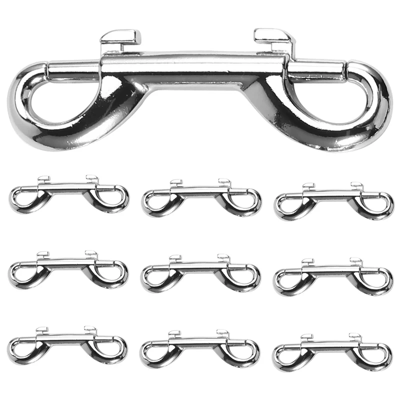 -A90P 10Pcs 88Mm B-Shape Zinc Alloy Double End Snap Hooks For Scuba Diving, Quick Link Spring Carabiner