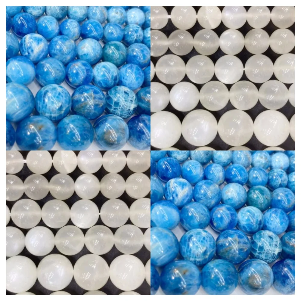 6mm、8mm、10mm、12mm 天然シチタイト、ラピスラズリ、アベンチュリン、ホワイトムーンストーン、ブルーオパール ルースビーズ DIY ブレスレット、ネックレス、ジュエリー製作 1