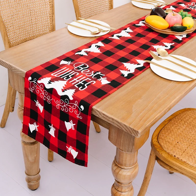 Buffalo Check Christmas Table Runner For Holiday Table Decorations, Family Dinners, Outdoor Or Indoor Party