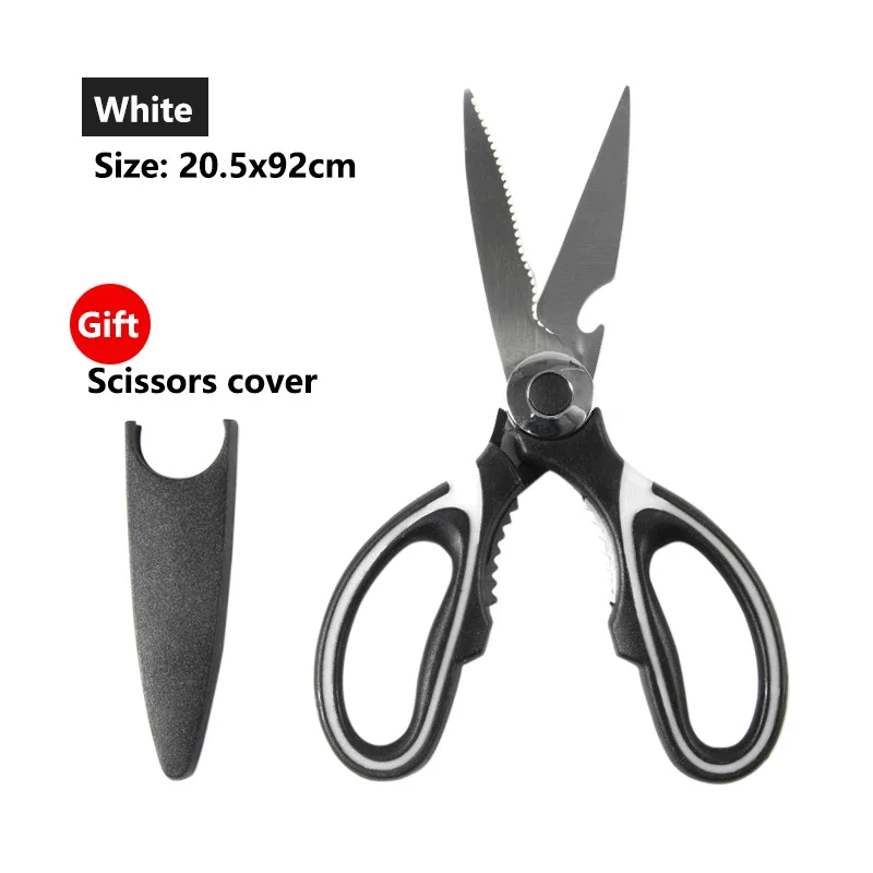 Multifunctional Kitchen Scissors Cutting Knife Stainless Steel Kitchen Meat Scissors Chicken Bone Opening Bottle
