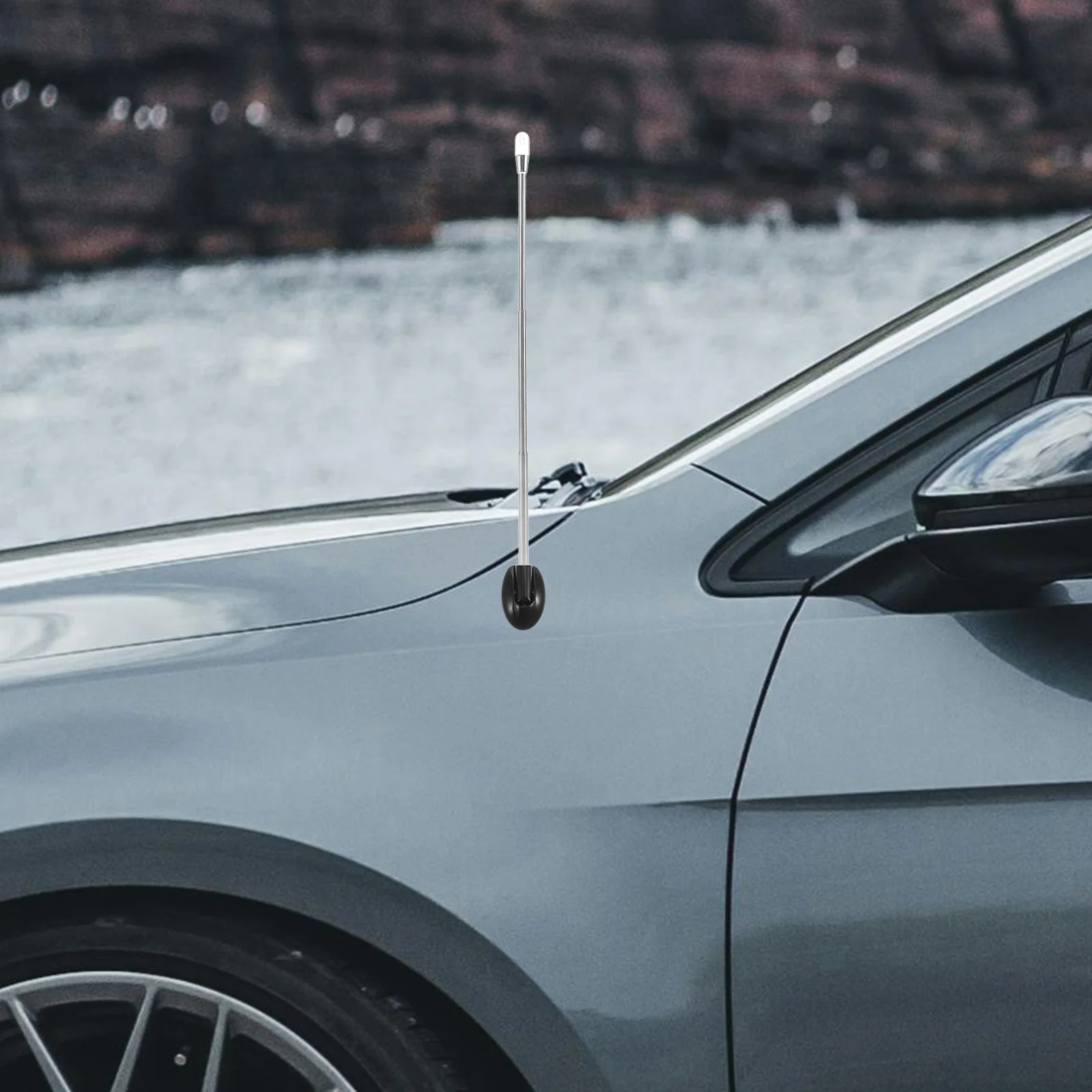 

Adjustable Telescoping 3 Section Car Bumper Corner Antenna Pole Driving Parking Assistance Vehicle Protector Black 16cm