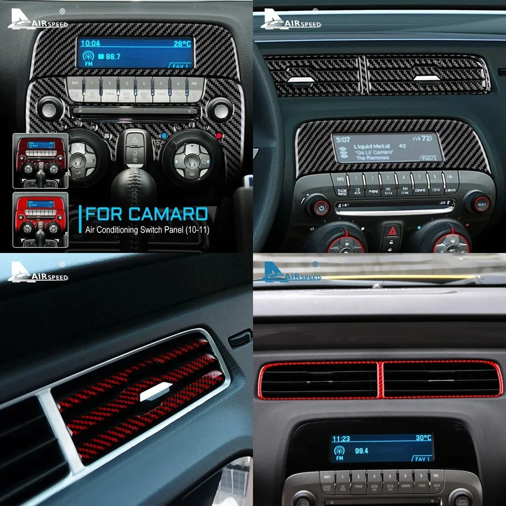 

Накладка из настоящего карбона для Chevrolet Camaro 2010-2011: аксессуар для интерьера, декоративная накладка на панель управления кондиционером