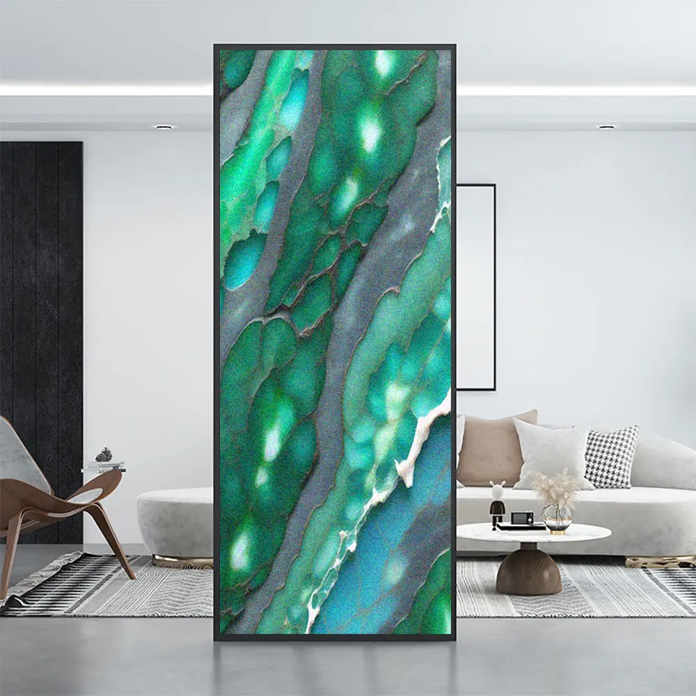 Cracked Marble  Privacy Window Film Static Sticker Glass Adhesive Free Anti UV Heat Resistant Home Door Sticker Bathroom Doors