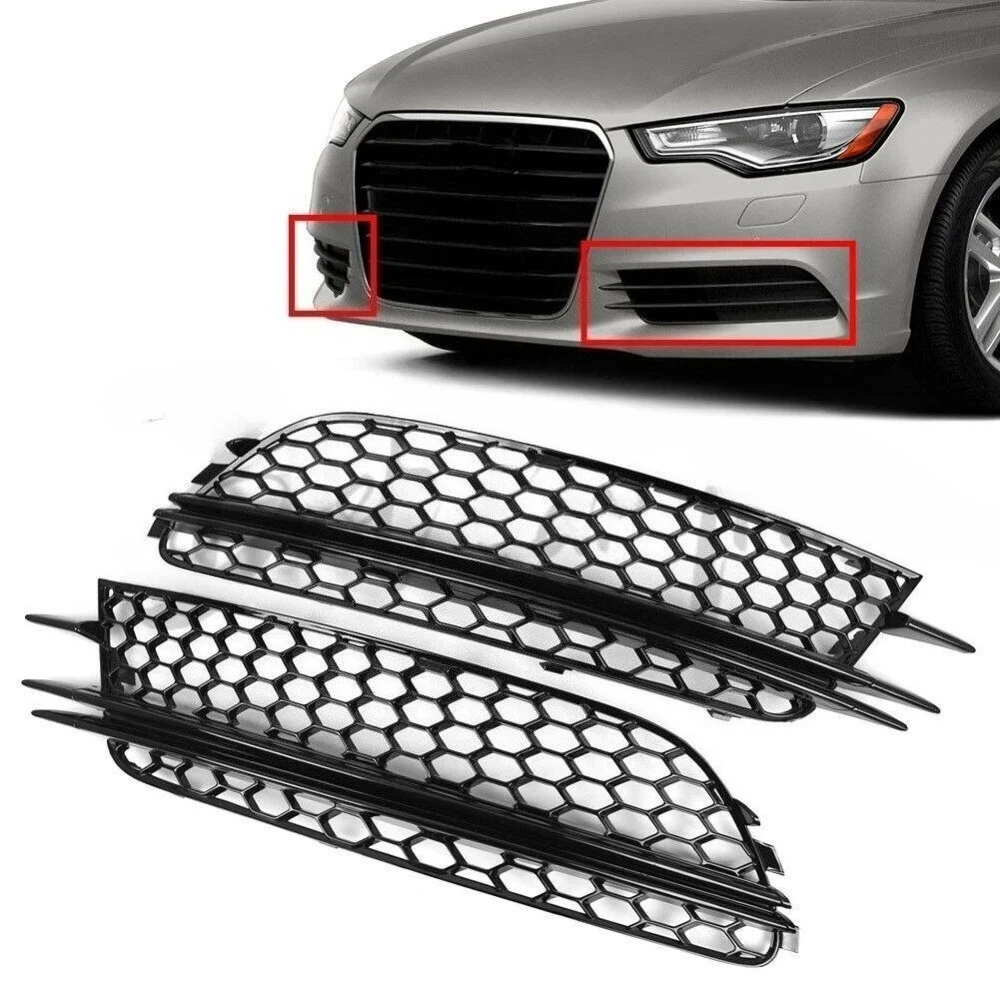 

For A6 C7 Sedan/Avant Standard 2012 2013 2014 2015 2Pcs Honeycomb Mesh Fog Light Lamp Grille Grill Cover 4G0807681 4G0807682