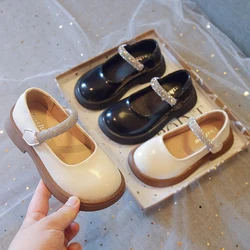 Children Girls Mary Jane Leather Shoes Kids Platform School Party Black Lolita Princess Dress Shoes Baby Chaussure Fille Beige