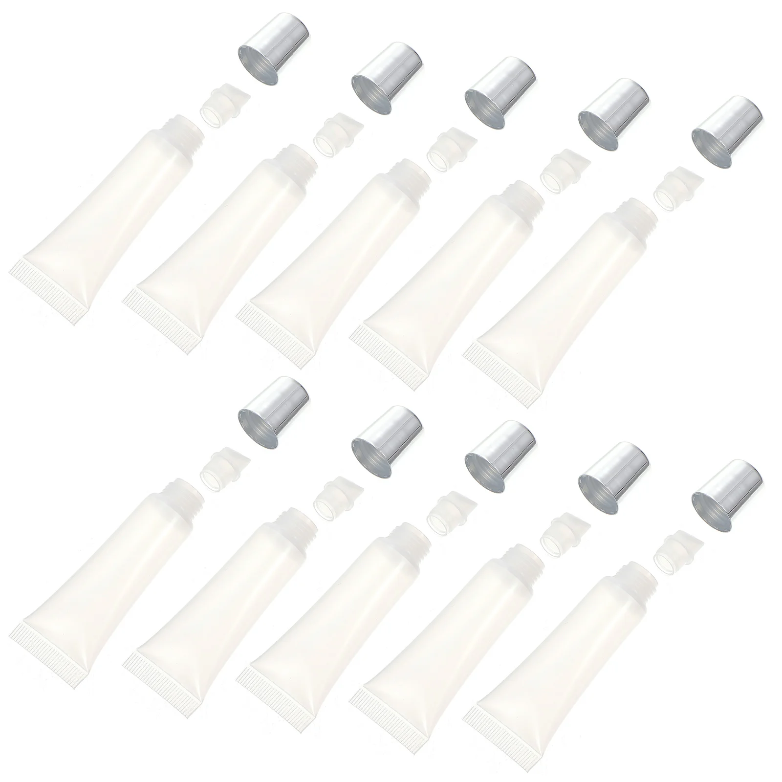 10 Pcs Empty Tube of Lip Glaze Hose Toiletry Containers Travel Glazes Gloss Tubes Make up Practical Refillable Plastic
