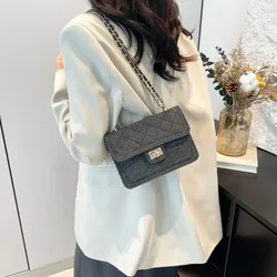 1 Piece of Pure Color Chain Small Square Bag, Fashionable Shoulder Bag for Women, Crossbody Bag That Can Hold Mobile Phone