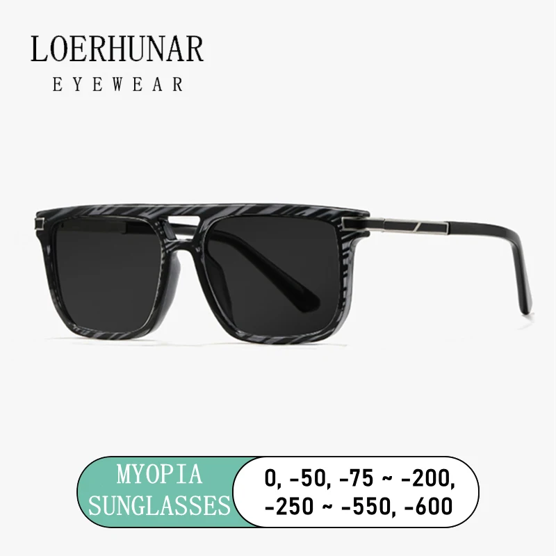 

LOERHUAR 2025 New Brand Design Myopia Prescription Sunglasses Unisex Diopter -0.5 -1.25 -1.5 -2.0 -2.25 -2.75 -3.0 -3.5 ~ -6.0