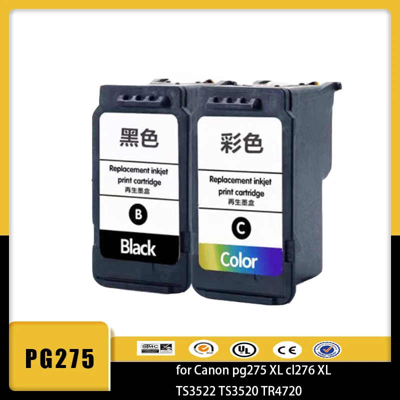 

Vilaxh PG275 CL276 for Canon PG-275/CL-276 Compatible for Canon PIXMA TS3520 TS3522 TS3500 TR4720 TR4722 TR4700 pg275xl cl276xl