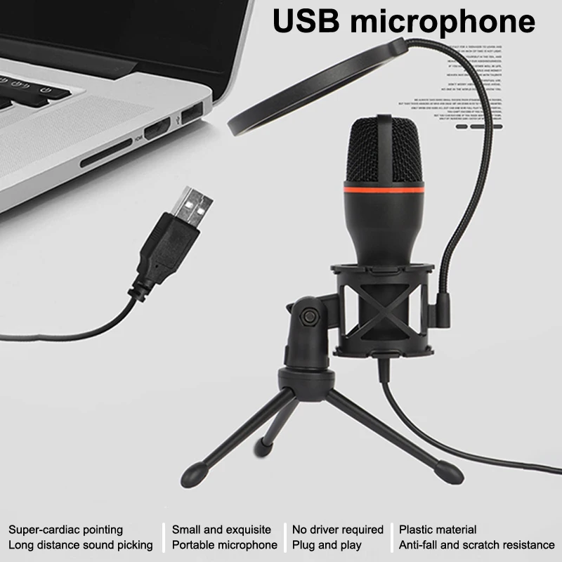 RGB Professional Microphone USB Microfone Condensador Wire Gaming Mic For Podcast Recording Studio Streaming Laptop Desktop PC