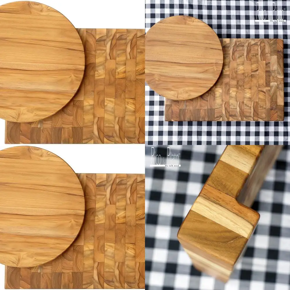 

Разделочная доска с круглым пластином Dukkah Teak End, 19,625 x 13,75 В x 2,5 Вт