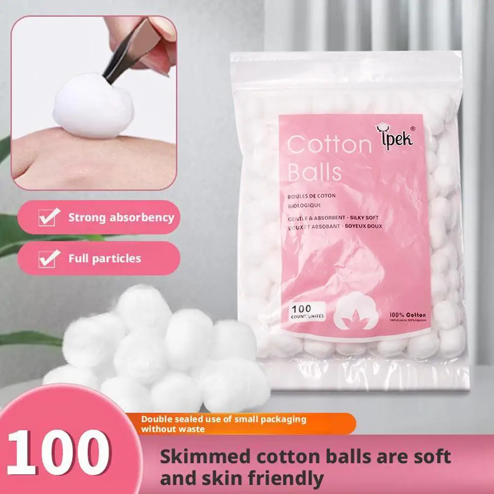 50/100/200pcs Cotton Ball 100% Pure Cotton Ball Nail Polish Remover Cleaning Tool Makeup Cotton Nail Art Manicure Assossories