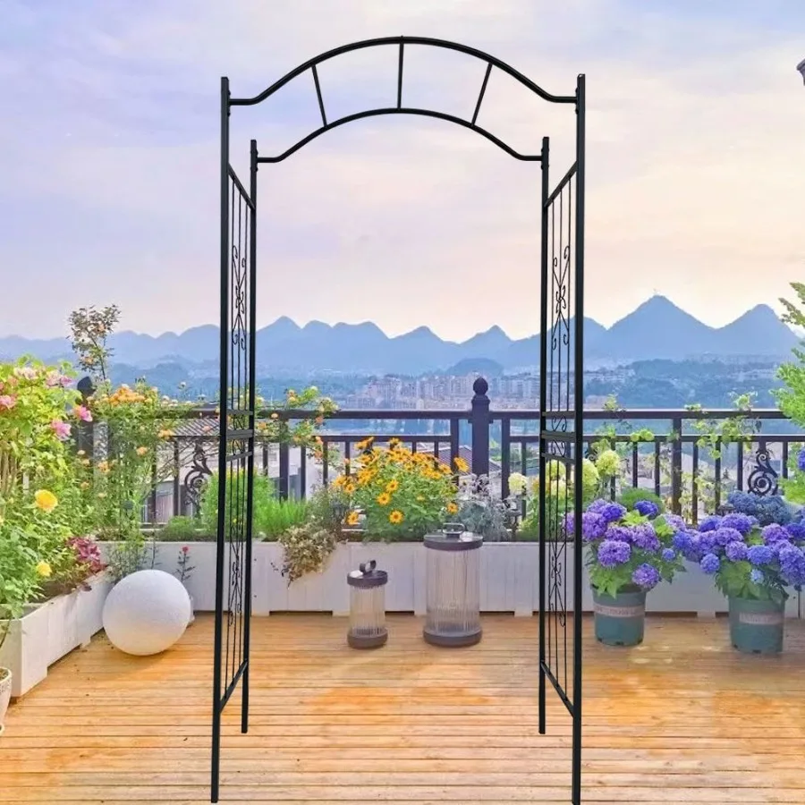 

Metal Garden Arch Garden Arbor Trellis Climbing Plants Support Arch Outdoor Arch Wedding Arch Party Events Archway Black