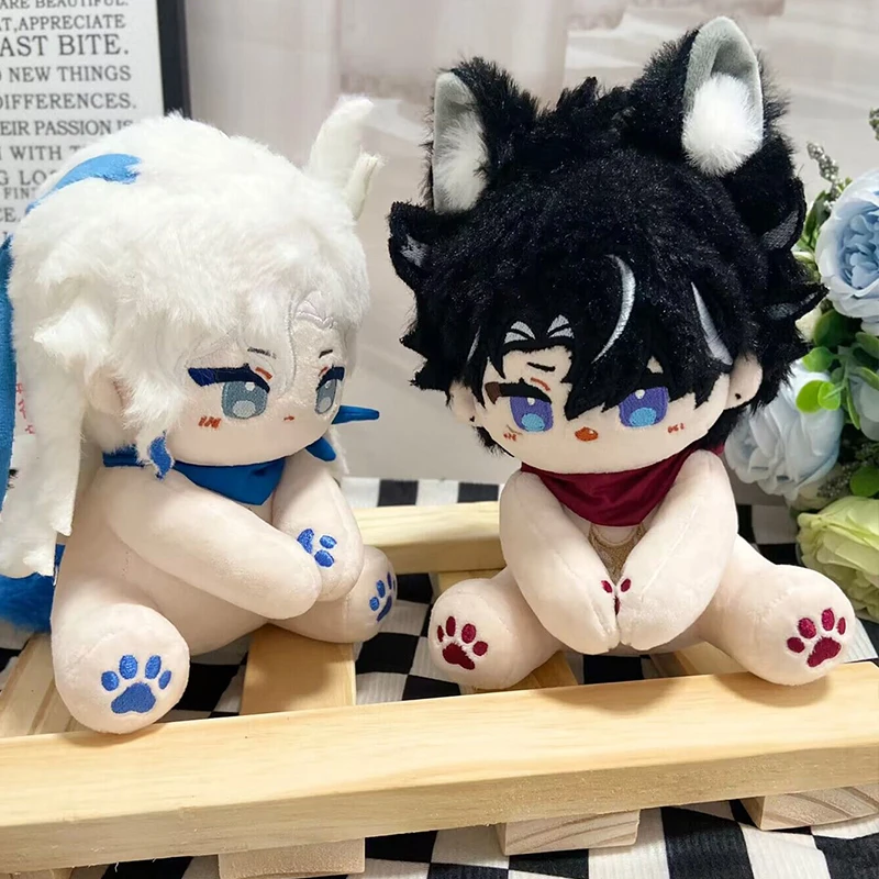 Anime Genshin Impact Wriothesley Neuvillette Cosplay Cute Animal Series Sitting Posture Plush Doll Bag Pendant Keychain 12cm