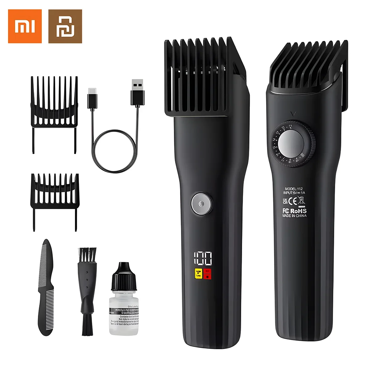 Xiaomi Youpin 112 Professional IPX7 Waterproof Hair Trimmer Set 600mAh Battery Men Rechargeable Cordless 0.5-20mm Beard Trimmer