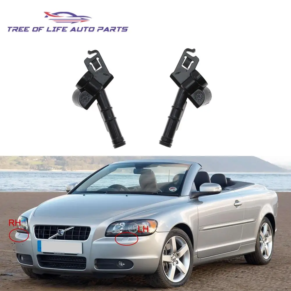 

Front Bumper Headlight Washer Spray Nozzle Cylinder Jet Cover Cap For VOLVO S40 C70 C30 V50 2007-2012 30698422 30698423