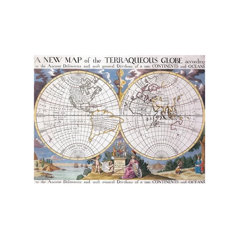 レトロスプレー世界グローバルマップポスターマルチサイズ芸術的な壁プリント背景リビングルームホームヴィンテージ装飾