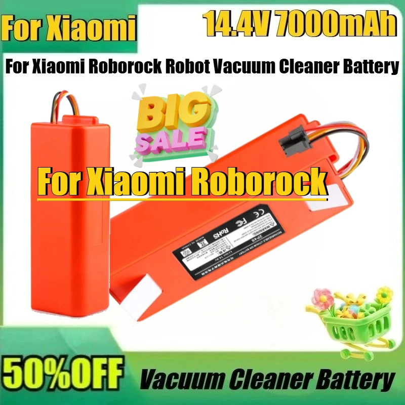

New 5200mAh For Xiaomi Roborock Robot Vacuum Cleaner Battery New 14.4V 5200mAh/7000mAh Replacement High Quality Battery