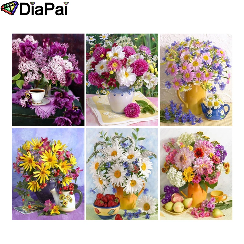 

DIAPAI 5D DIY Diamond Painting 100% Full Square/Round Drill "Flower landscape" 3D Embroidery Cross Stitch Home Decor