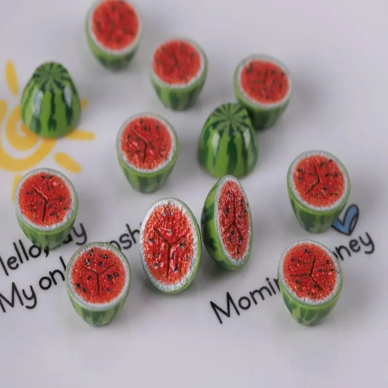 Dollhouse Mini Half Cut Watermelon Food 10PCS Realistic Kitchen Decor Toy Accessories for DIY Micro Landscape Ornament