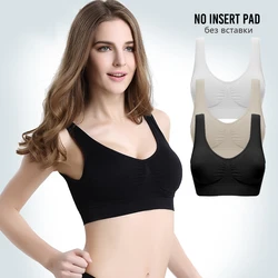 Women Sports Yoga Bra Single layer Bralette Without pad Fitness Underwear Wireless bra vest Top no sponge insert pad Brassiere