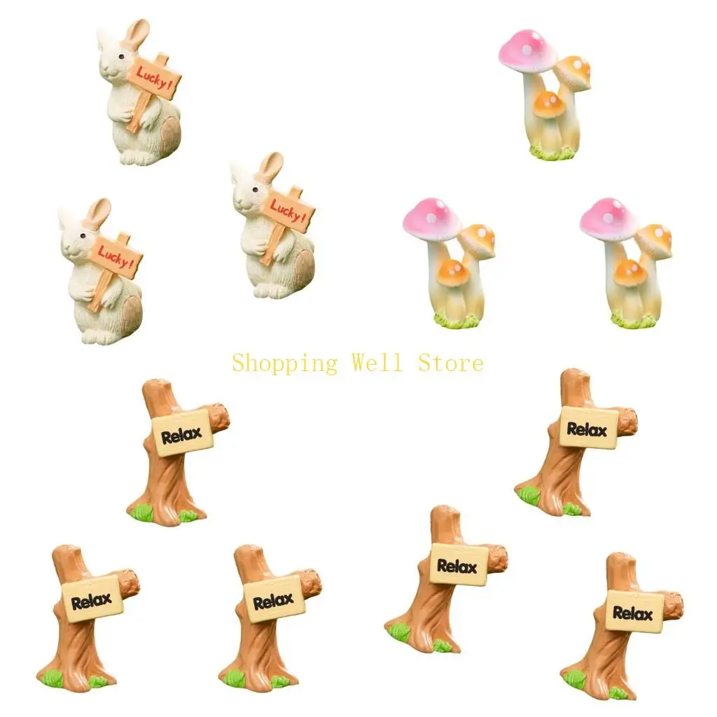 KX4B Pack of 3 User Friendly Resin Figurine with Animal Solves Fragility Problems Suitable for Any Indoor Environment