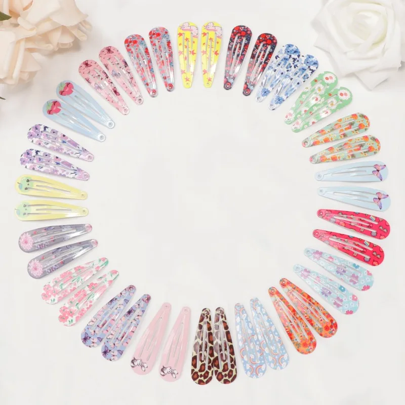 

40pcs Cute Colorful Water Drop BB Hair Clips Set Candy Color Trendy Playful Accessory Stylish Headwear Kids Daily Casual Outfits