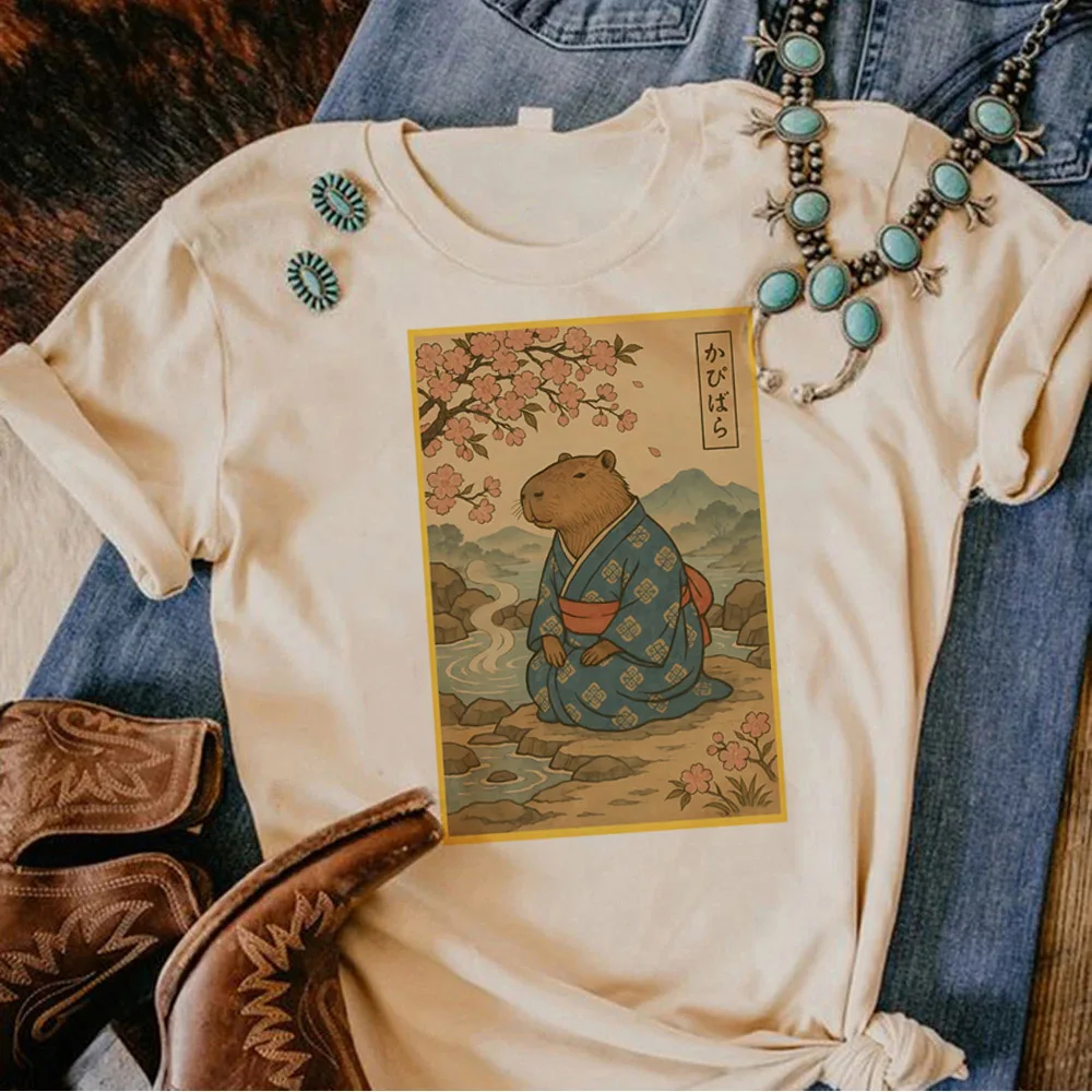 Kawaii Capybara T-Shirt Men Women Summer Casual Graphic Tee