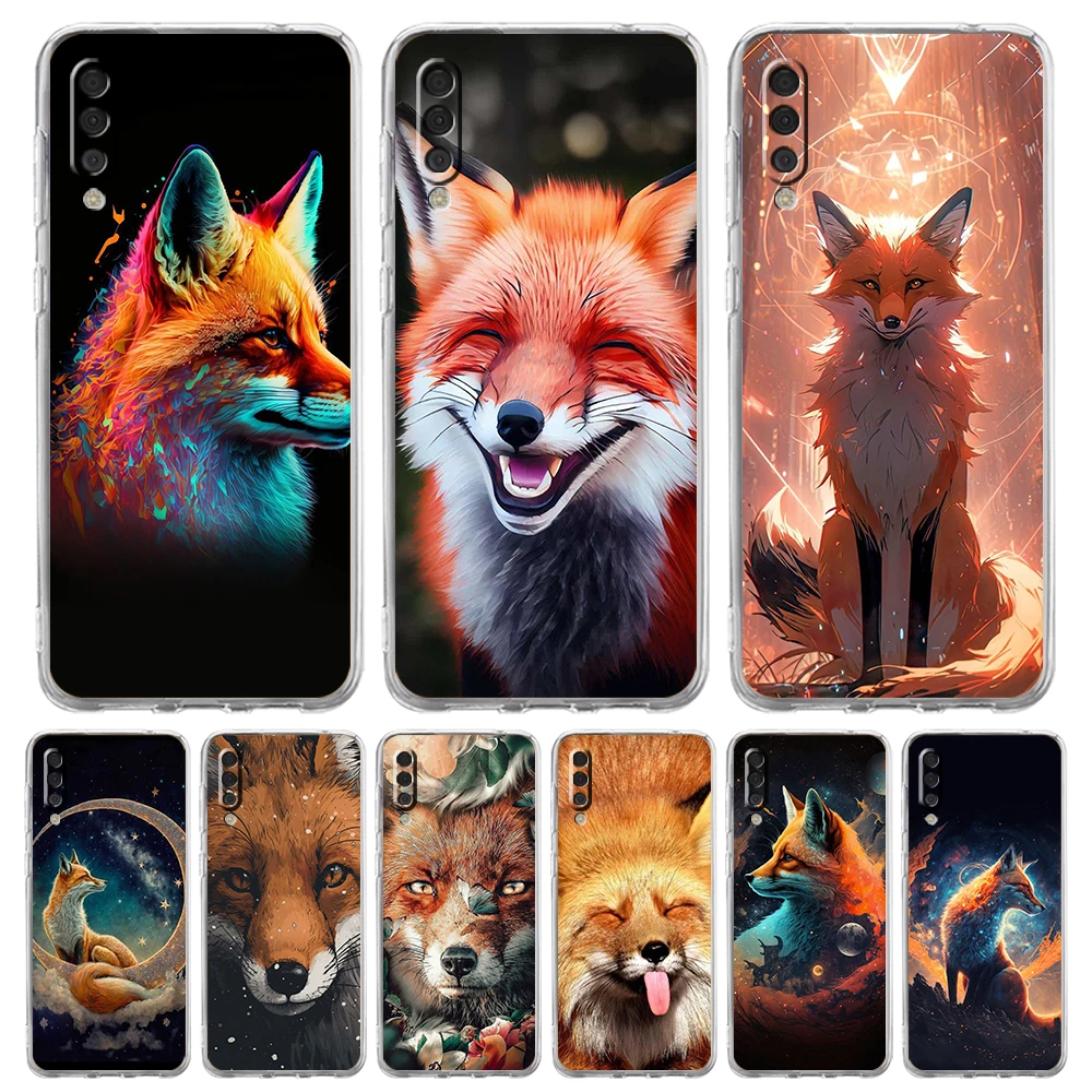 

Animal The Fox Transparent Phone Case for Samsung Galaxy A12 A50 A52 A70 A40 A10 A20 A30 A02 A03S A04 Cover Silicone Shell Capas