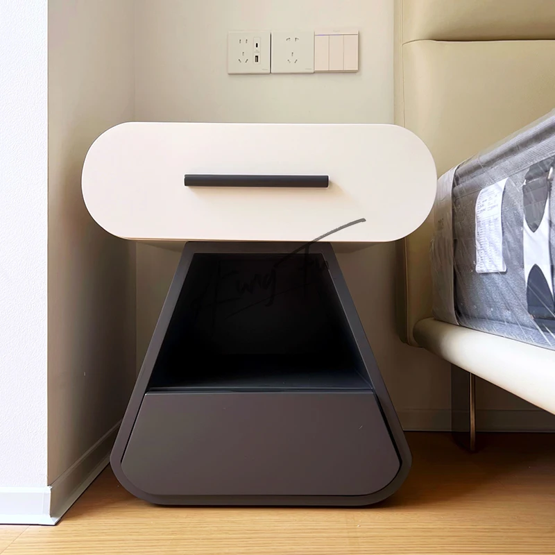 Modern simple bedside table Lightweight luxury small bedroom Small size storage bedside table