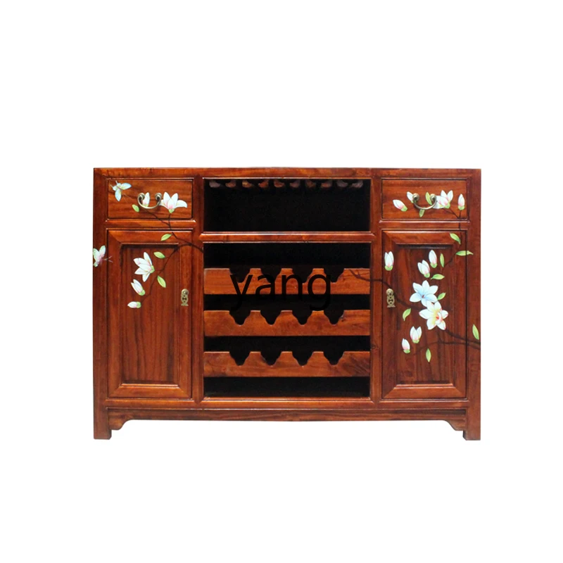 

LMM Modern New Chinese Style Solid Wood Simplicity Wine Cabinet Pastoral Dining Side Living Room Storage Cabinet