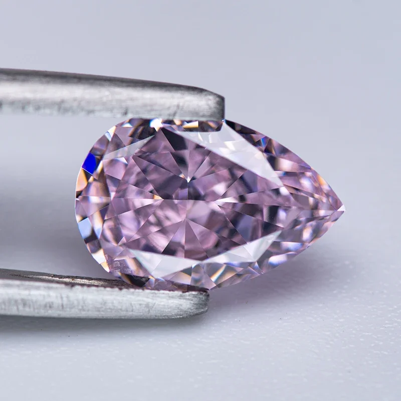 Großhandel 4k Crushed Ice Cut High Carbon Diamond Zirkonia Hellrosa Farbe Birnenform Lab Synthetischer Cz Stein Damenschmuck – Detail 7