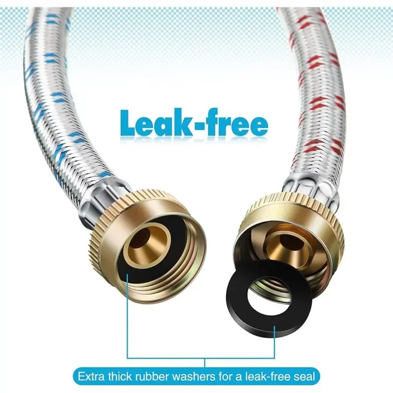 yes【HOT ITEMS】Y Hose Connector Mixer, Stainless Steel Split For Washing Machine, Line Connection For Hot And Cold Water Supply