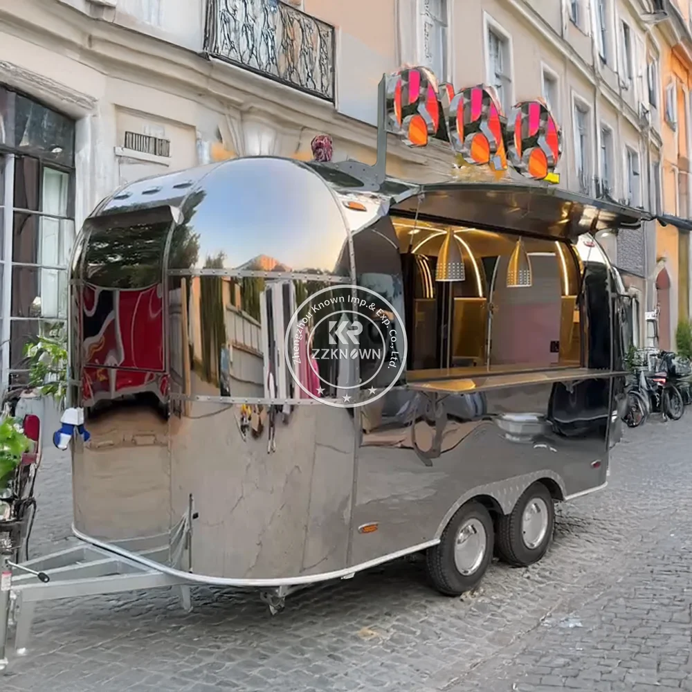 Полностью оборудованный грузовик для еды, мобильная кухня, открытый кейтеринг, бургер, хот-дог, фургон, концессионный прицеп для еды