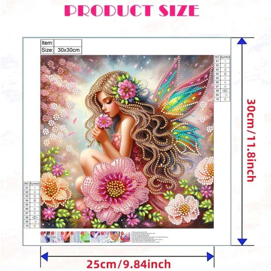 Special Shape Diamond Painting Kits for Adults Flowers Girls Crystal Rhinestones Diamond Mosaic Cross Stitch Kits for Home Decor