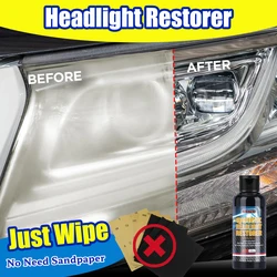 Car Headlight Restorer Polish Cleaner Kit Fast Remove Oxidation Headlamp Scratch Remover Restore Yellowed Headlight