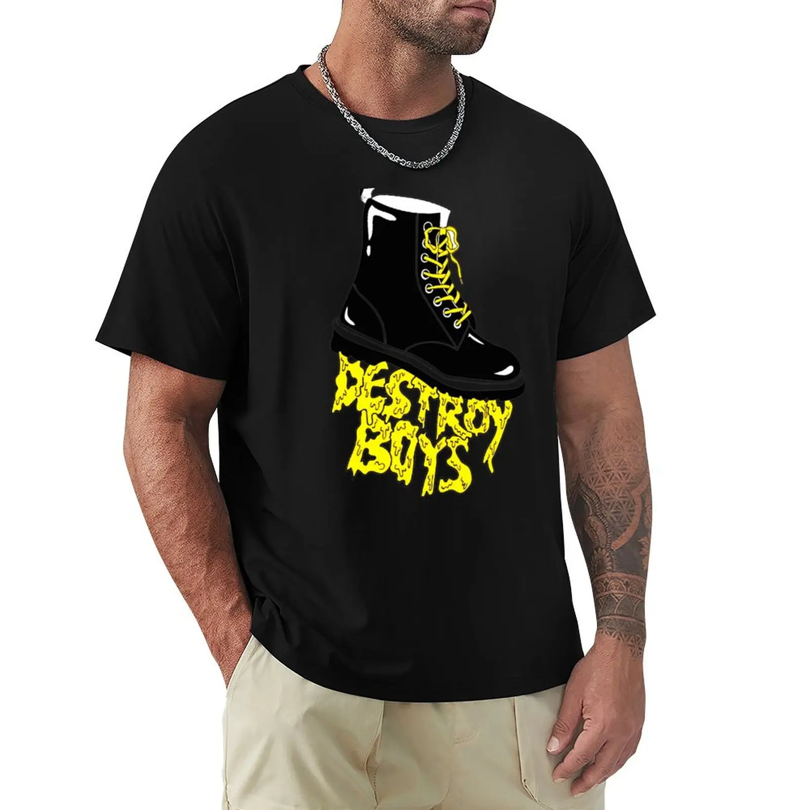 

Art Special From Band Destroy Boys T-Shirt Soft Basic Cotton Short Sleeve Tee