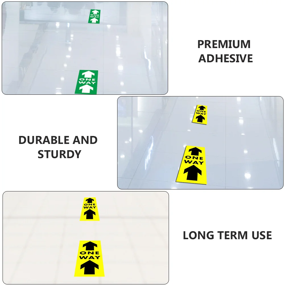 10 Pcs Warning Floor Stickers Indicator Sign One Way Marker Adhesive Decals Directional Arrow