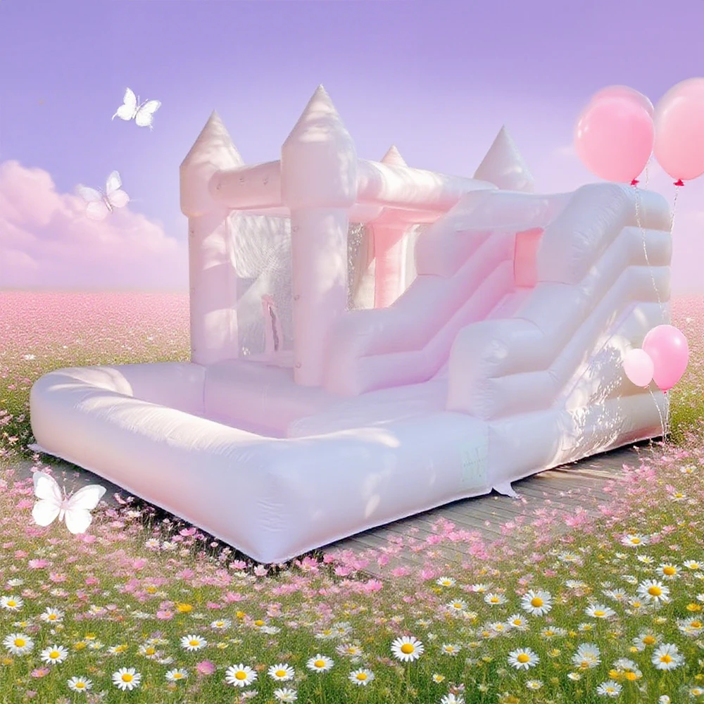 Castillo de salto inflable popular con tobogán, uso interior y exterior + soplador