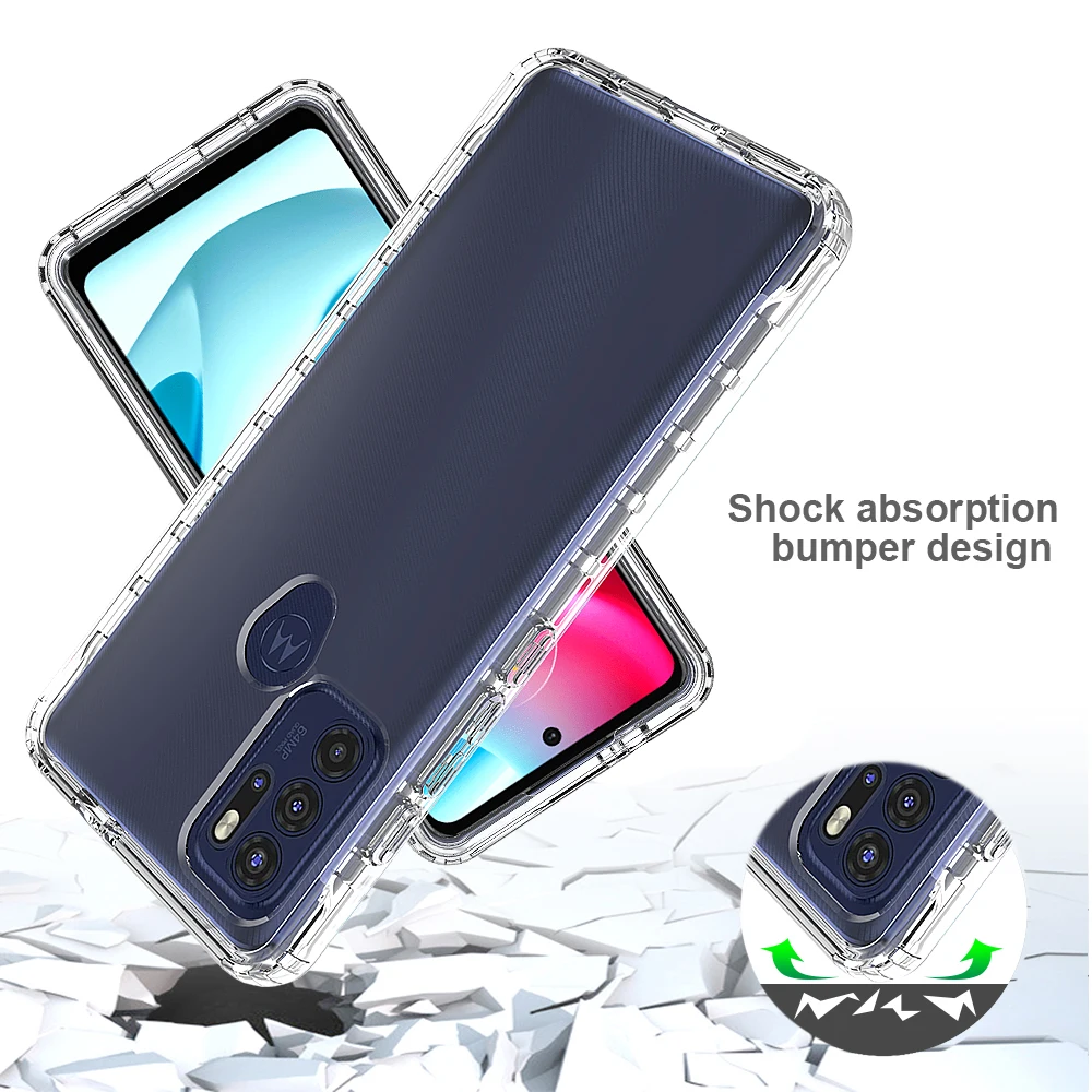 Candy Color Phone Case for Motorola Moto G60s Hybrid Transparent Shockproof Protection Shell 2IN1 Dual Layer Back Cover