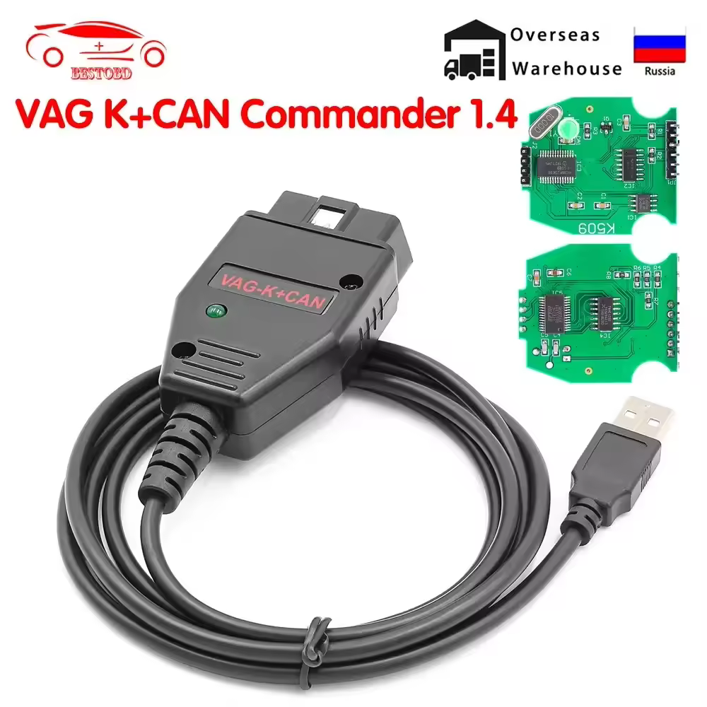 Herramientas de diagnóstico de coche VAG K CAN Commander 1,4 FTDI PIC18F25K80 K + CAN 1 4 OBD 2 OBD2, interfaz COM k-line Cable para VW/AUDI