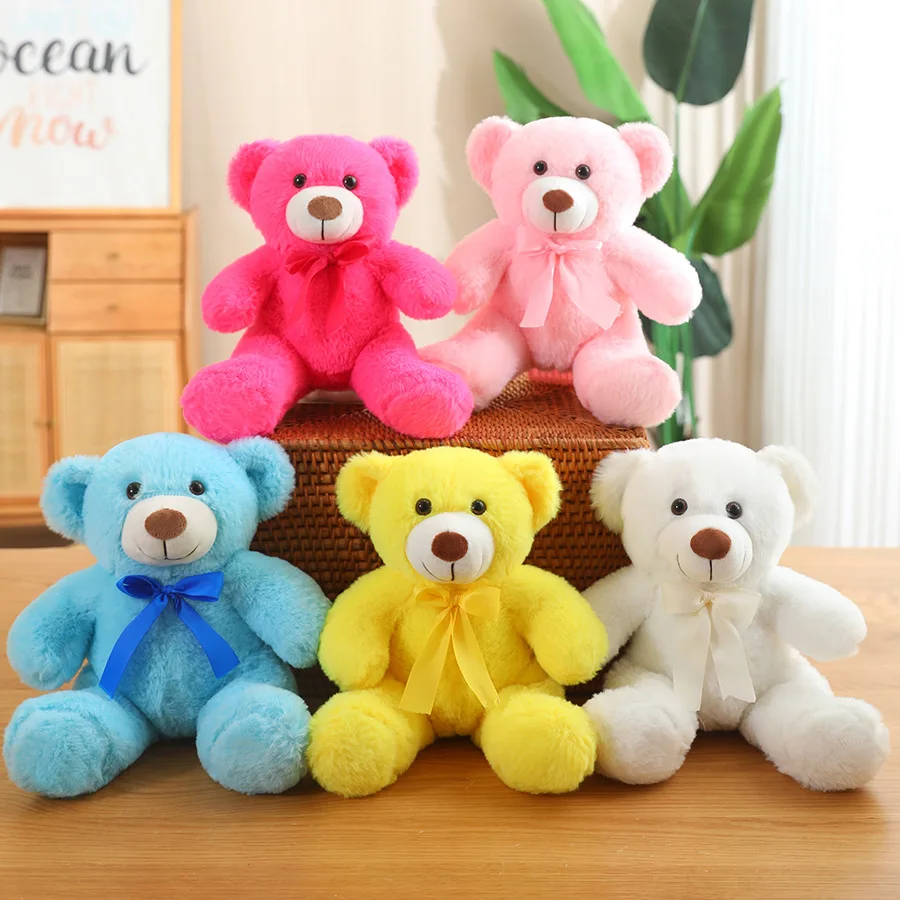 Multi Color Teddy Bear With Bowknot Plush Toys Peluche Teddy Bear Stuffed For Gift