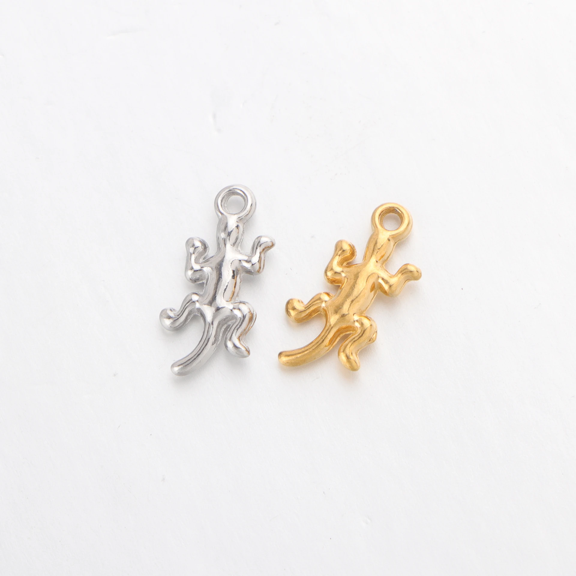 

20pcs/lot Stainless Steel Lizard Charms Gecko Pendant for DIY Necklace Earring Bracelet Jewelry Finding Accessories Wholesale