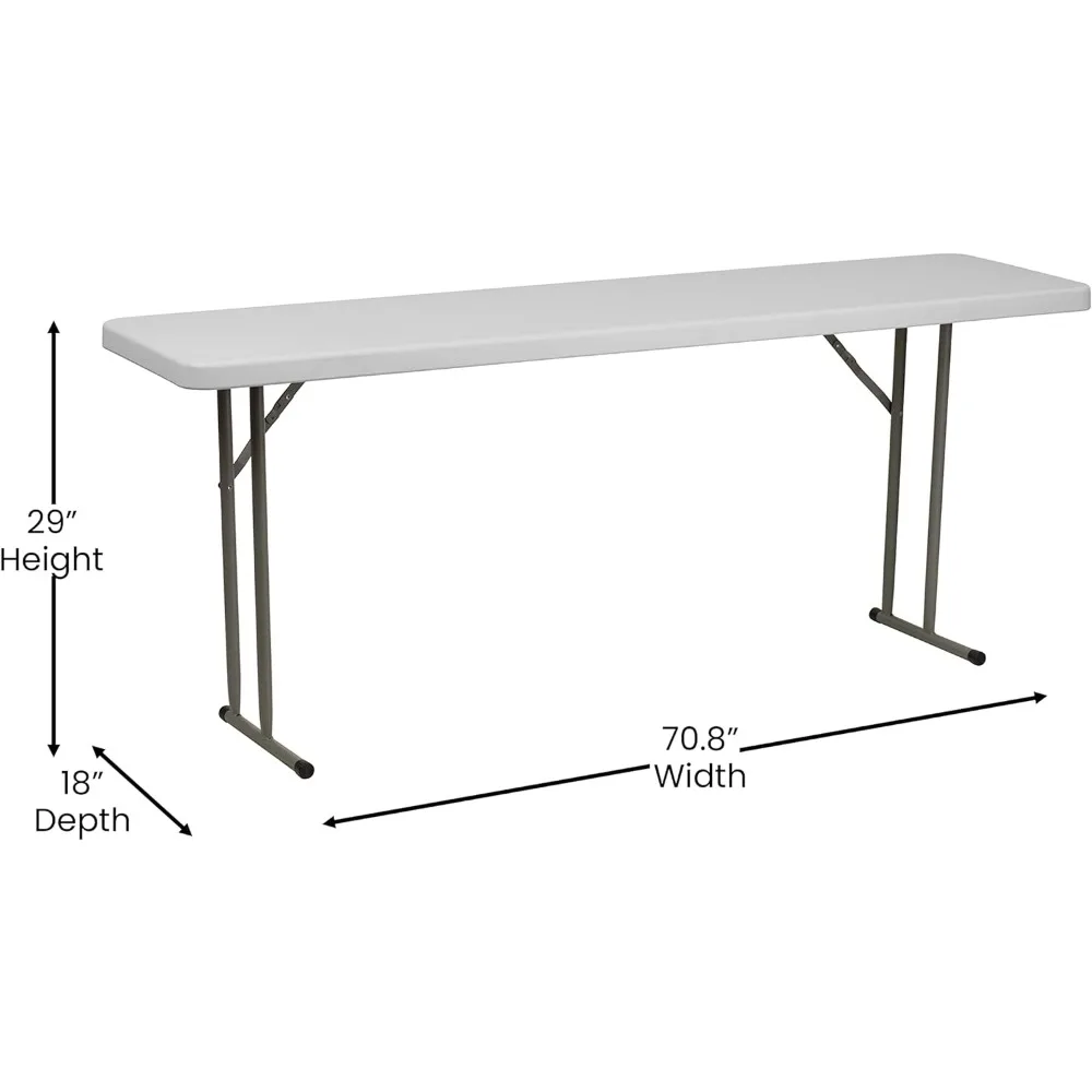 Mesa de entrenamiento plegable de plástico blanco de granito de 6 pies, Kathryn