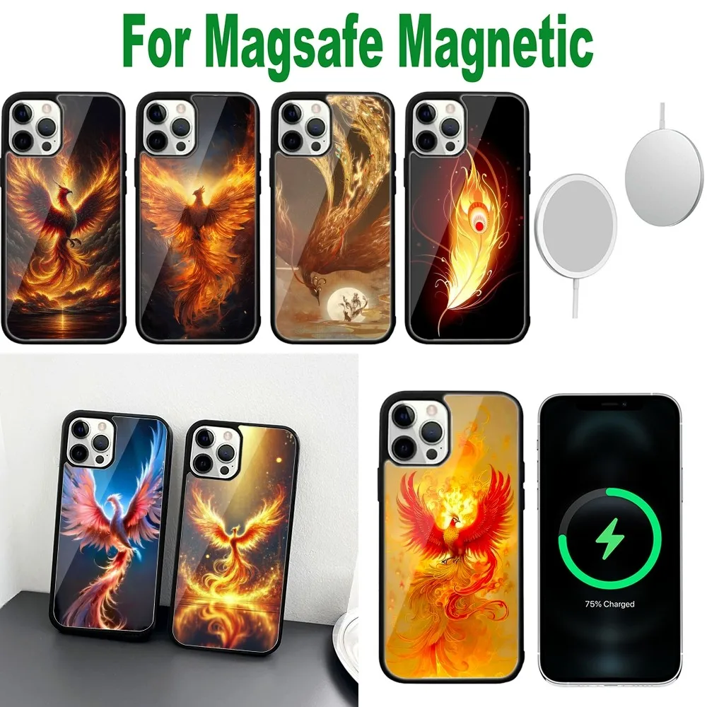 Phoenix Mythical Beast Animal Phone Case For iPhone 16,15,14,13,12,11,Plus,Pro,Max,Mini Magsafe Magnetic Wireless Charging