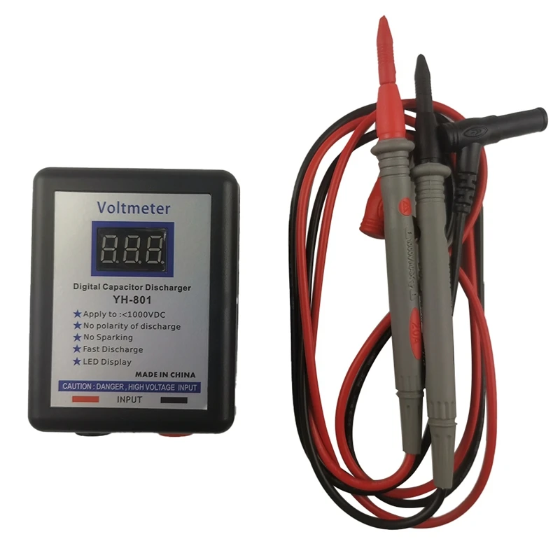 Digital Capacitor 800V Voltage Tester Fast Discharger High Volt Discharging Tool Electronic Repair Display Matenance