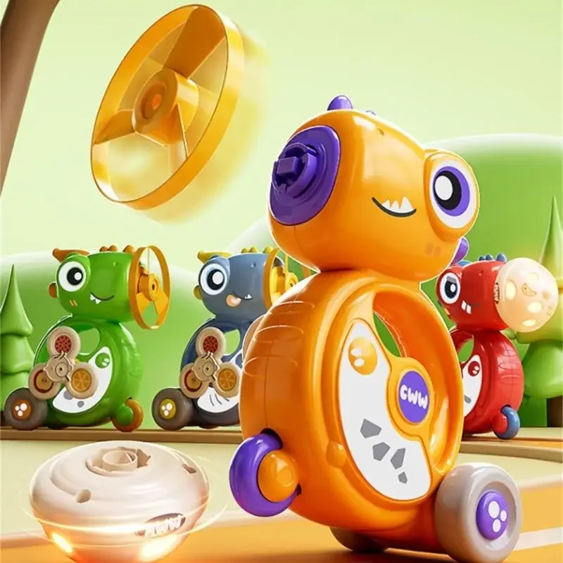

Creative Dinosaur Flying Disc Launching Press Car Toy For Kids Outdoor Activity Simple Operations Sliding Car For Toddler 15UB